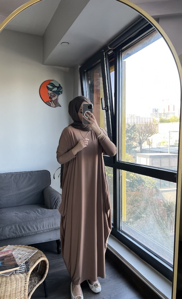 Resim Salaş sandy elbise Tütün