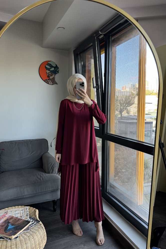 Resim Lotus sandy ikili takım Bordo