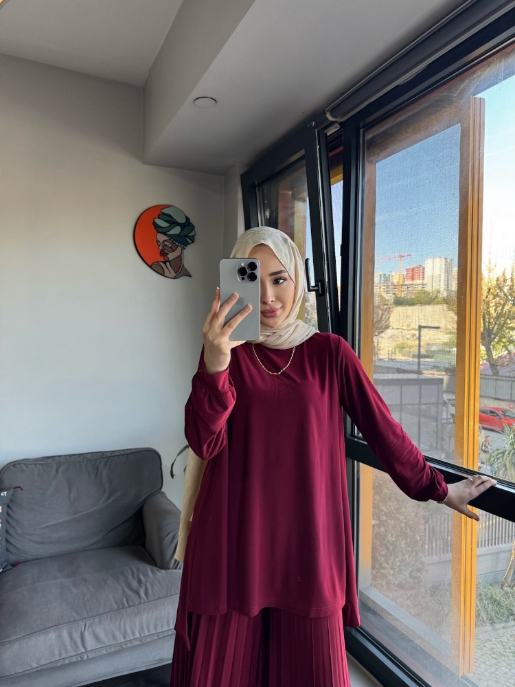 Resim Lotus sandy ikili takım Bordo